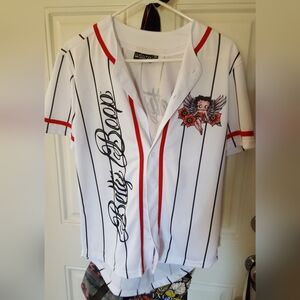 Betty Boop Striped Baseball Jersey   Rare Find